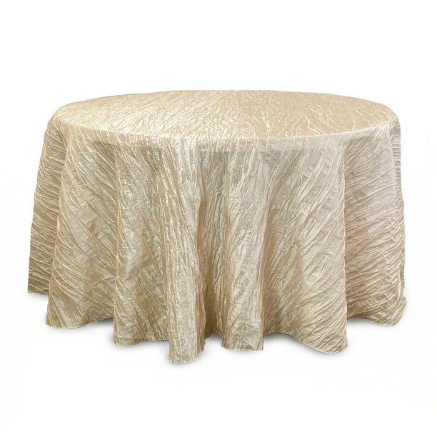 120 Inch Round Crinkle Taffeta, How Many Chairs Fit Around A 55 Inch Round Tablecloth