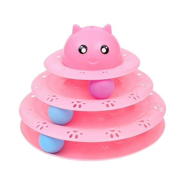 Cheap!Juguete para gatos, juguete interactivo para gatos, plato giratorio para gatos, rompecabezas de bolas para gatos, juego de pelota de juguete para gatos con 3 bolas