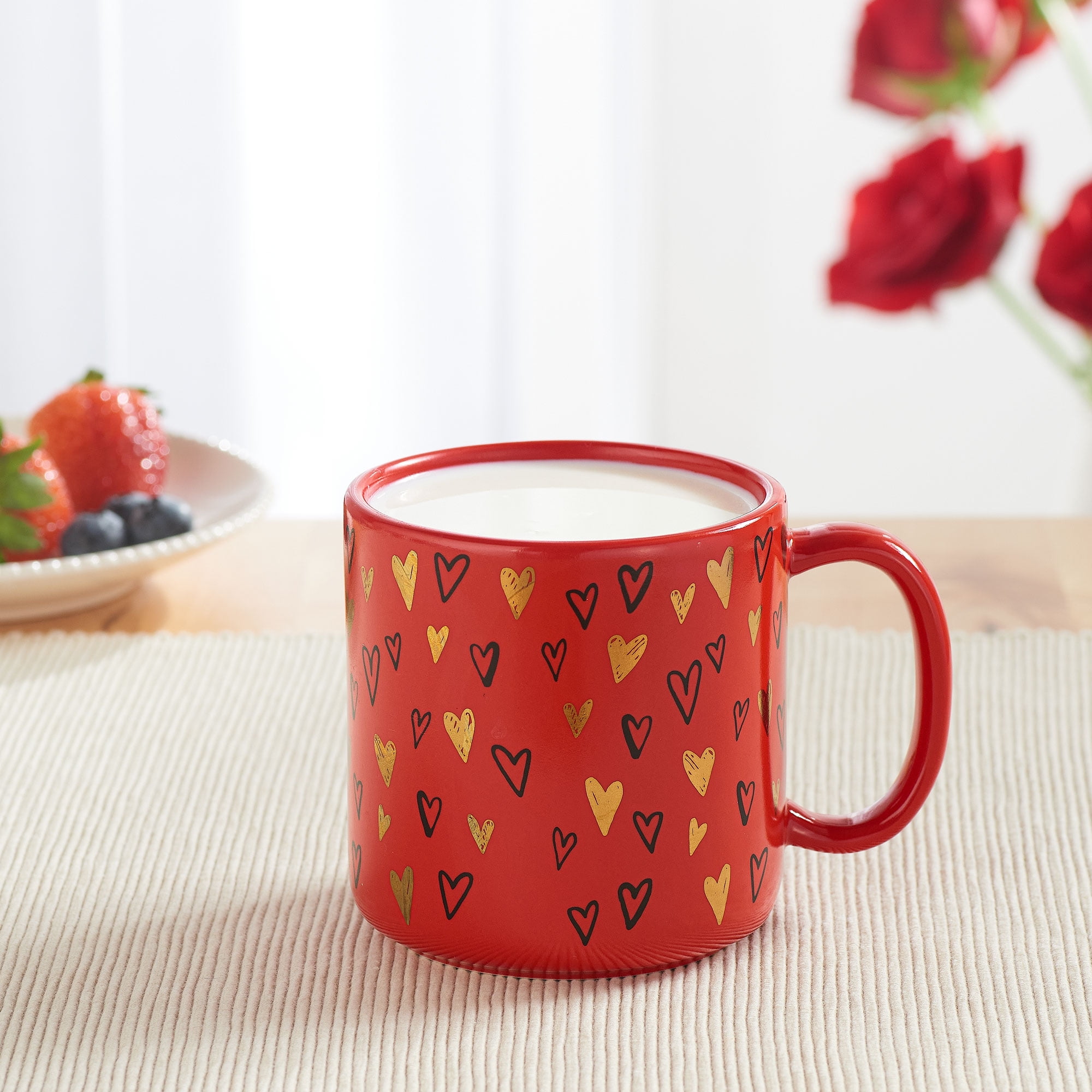 Way to Celebrate Valentine's Day Black, White, and Red Coffee Mug 