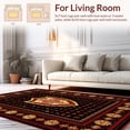 thumbnail image 2 of ODIKA 4' x 6' Machine Washable Non-Slip Area Rug, Middle Eastern Heraldic Medallion High Traffic Rug, Black, 183073, 2 of 7