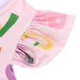 thumbnail image 3 of Dresses for Girls Back To School Flutter Sleeve Ruched Crew Neck Cartoon Print Dress School Uniform for Girls Size 3-4 Years, 3 of 6