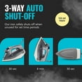 thumbnail image 6 of PurSteam Steam Iron 1800W with LCD Screen, Nonstick Ceramic Soleplate, Auto Shutoff, Self-Cleaning, 6 of 10