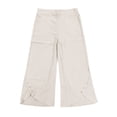 thumbnail image 4 of Soyumi Womens High Waisted Cargo Pants Y2K Baggy Wide Leg Casual Stretchy Jeans for Women Streetwear Pull On Trousers Pants, Beige, 4 of 4