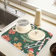 thumbnail image 2 of Yayeee Dish Drying Mat for Kitchen Counter 18" x 24" Microfiber Super Absorbent Coffee Decorative Pad, Brown Christmas Gingerbread, 2 of 9