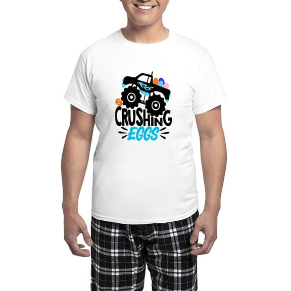 CafePress - New Easter Monster Truck Crushing Eggs Pajamas - Men's Light Loose Fit Cotton Pajama Set