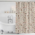 thumbnail image 3 of Flowers Birds Shower Curtain, Waterproof Shower Curtains for Bathroom, Country Retro Botanical Floral Branches Washable Fabric Bathtub Curtain Set Bath Decor with 12 Hooks 48"x72", 3 of 8