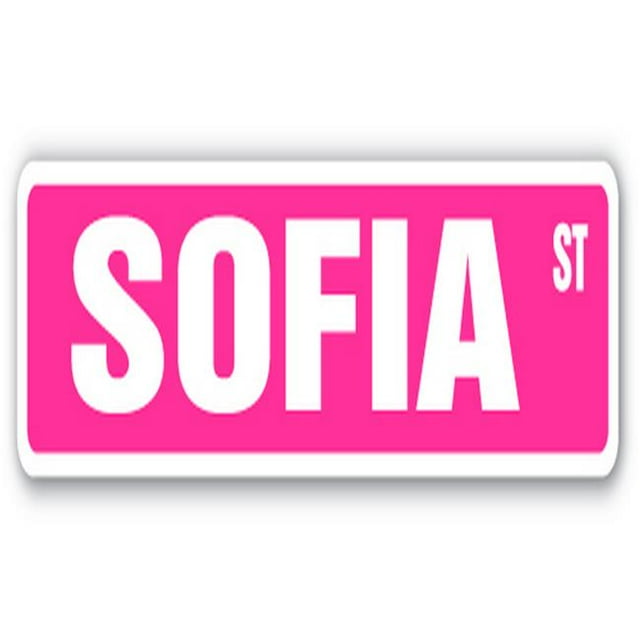 SignMission SS-SOFIA Panneau de Chambre d'Enfant Rue Sofia 18 Po.