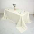 thumbnail image 2 of BalsaCircle 90" x 132" Ivory Accordion Crinkle Taffeta Rectangular Tablecloth Reception, 2 of 8