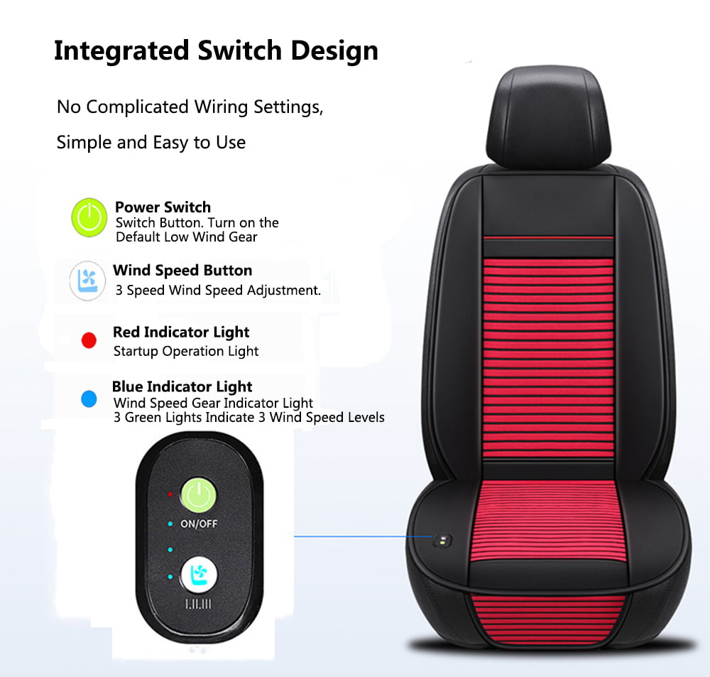 Car Cooling Seat Cover USB Car Cushion with 5 Fans 3 Speeds Car Seat Cooling  Pad