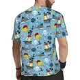 thumbnail image 2 of Wukai Pirate Marine Animals Print Men's Short-Sleeved Mesh T-Shirt,Quick-Dry Short Sleeve Workout T-Shirt-, 2 of 8
