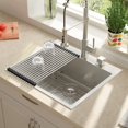 thumbnail image 4 of Lordear 25 Inch Drop In Kitchen Sinks Stainless Steel Single Bowl 16 Gauge Topmount Sinks 25 x 22 x 10 With Rack & Drain Assembly & Grid, 4 of 4
