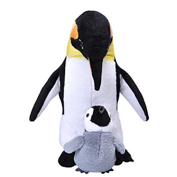 Wild Republic Mom and Baby Emperor Penguin, Stuffed Animal, 12 inches