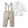 thumbnail image 6 of Maxcozy Kids Baby Boys Gentleman Outfit Set Shirt Tops + Suspender Pants Overalls Clothing 1-2 Years, 6 of 8