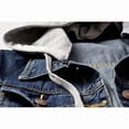 thumbnail image 4 of Women'S Casual Detachable Hoodie Denim Jacket Deep Blue L, 4 of 9