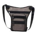 thumbnail image 2 of Mochila cruzada de tela Oxford con correa para la pierna para hombres y mujeres Caqui, 2 of 9