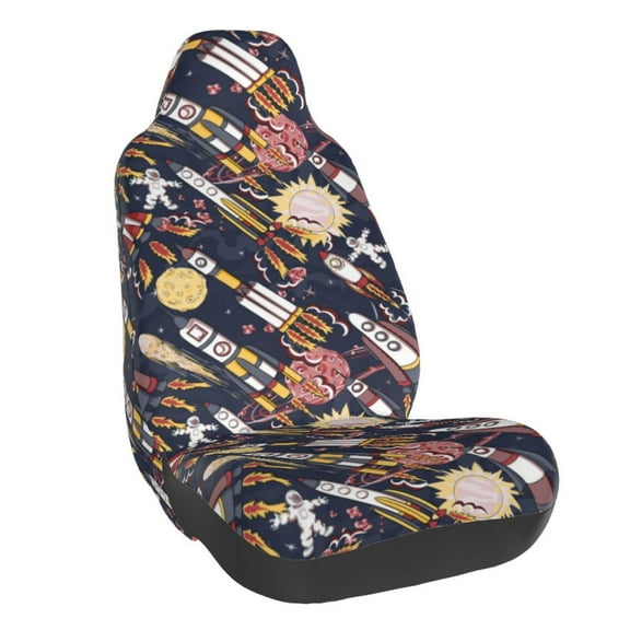 Naloa Cartoon Space 1 Car Seat Covers Universal Front Seat Coves for Car Accessories ,Padded Car Covers for Automotive, SUV, Truck, and Van
