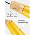 thumbnail image 5 of FSLiving J-Style Track Mount Pendant Fixture Scandinavian Style Pendant Lights for Kitchen Hanging Lamp Modern Wood and Aluminium Light Customizable,Yellow - 3 Lights, 5 of 6