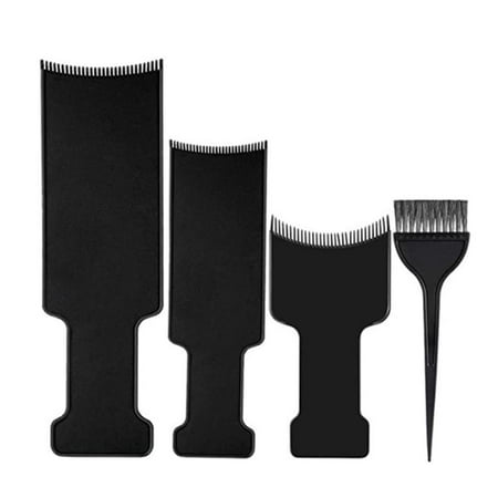 CHIKEN 4pcs Hair Dye Highlighting Boards Balayage Board with Teeth and ...