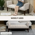 thumbnail image 4 of HOMCOM End of Bed Bench with Button Tufted Design, Upholstered Bench with Arms and Solid Wood Legs for Bedroom, Beige, 4 of 8