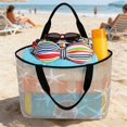 thumbnail image 2 of Coastal Starfish Beach Bag for Women, Large Breathable Mesh Beach Tote Bag, Summer Ocean Waves Ombre Sea Beige Sandproof Lightweight Travel Bags for Vacation Picnic Swimming Pool 15.7"x15.7"x9.1", 2 of 9