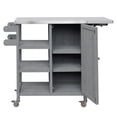 thumbnail image 6 of Foldable Outdoor Kitchen Island Patio Kitchen Island Outdoor Kitchen Cart Portable Prep Station with Lockable Wheels, Storage Cabinet and Towel Rack for Patio and Outdoor, Grey, 6 of 11