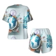 thumbnail image 5 of Lsque Let's go Travel Around the World Women's Short-Sleeved Pajama Set - 2 Piece Soft and Lightweight Sleepwear Set-Large, 5 of 9