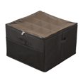 thumbnail image 1 of Organizador de zapatos, caja de zapatos, contenedor portátil plegable con asas y tapa transparente para zapatos planos, zapatillas, sandalias, armario Negro, 1 of 8