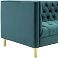 thumbnail image 3 of Modway Delight Tufted Button Performance Velvet Stainless Steel Sofa in Sea Blue, 3 of 7