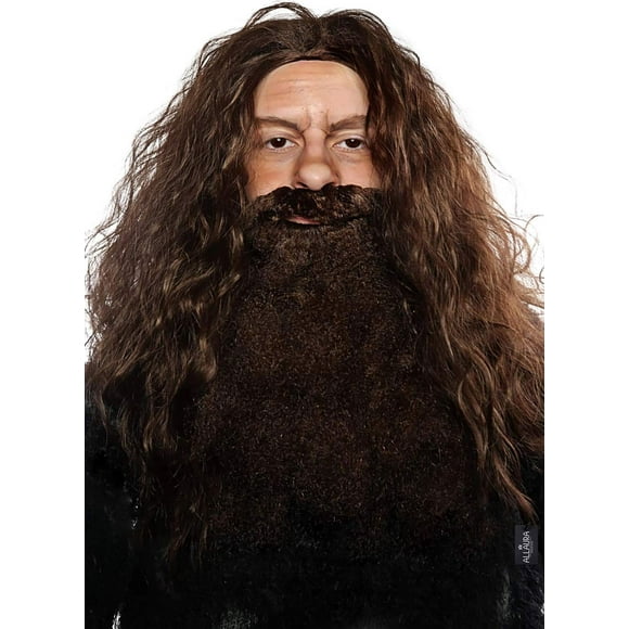 Conjunto de peluca y barba Costume ALLAURA Brown Wizard para hombre