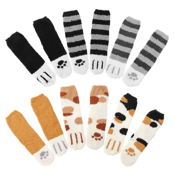 HONITANO 6Pair Thick Slipper Socks Coral Fleece Soft Comfortable for Cold School Hiking