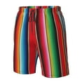 thumbnail image 4 of Logiee Mexican Serape Blanket Stripes Print Mens Swim Trunks Quick Dry Board Shorts,Breathable Hawaii Beach Shorts Swimwear Bathing Suits-3X-Large, 4 of 6