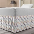 thumbnail image 1 of Animal Bed Skirt, Cartoon Style Print of Pastel Toned Cats Birds Pattern on Plain Backdrop, Elastic Bedskirt Dust Ruffle Wrap Around for Bedding Decor, 4 Sizes, White and Multicolor, by Ambesonne, 1 of 2