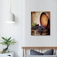 thumbnail image 3 of JEUXUS Canvas Print Wall Art Red Wine with Barrels Painting for Wall Decor Grape Pictures Stretched and Framed Vintage Kitchen Decorations, 3 of 4