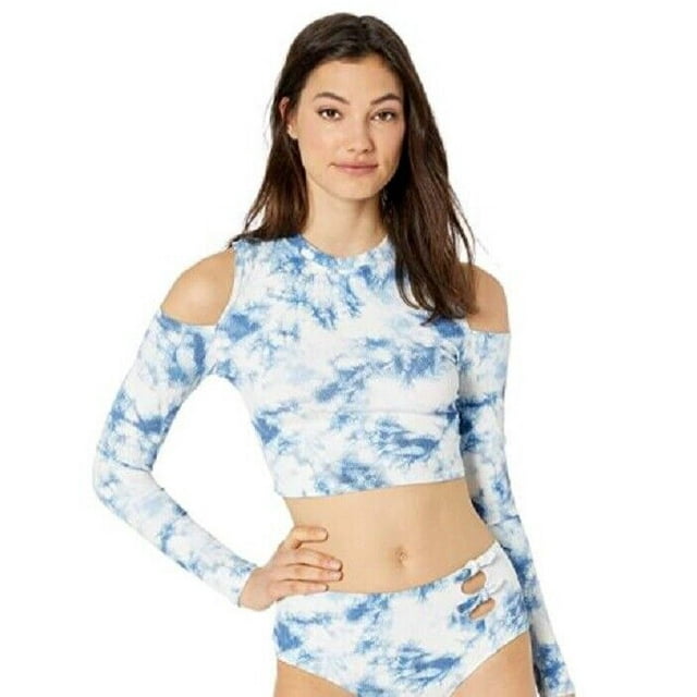 BODY GLOVE 39498742 Maddie Tie Dye Rashguard Top Cloud Blue Rib