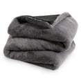 thumbnail image 6 of Bare Home Faux Fur Blanket - 47" x 60" - Ultra Soft Fleece - Throw, Dark Gray, 6 of 7