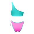thumbnail image 5 of Afdoent Womens Bikini Sets Women's High Waist Bikini Two Piece Set Color Block One Shoulder Tie Bikini Push Up Swimsuit 2026 Retro Swimsuit, 5 of 5