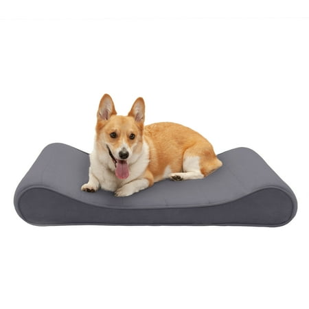 UPC: 0842229117738 | FurHaven Pet Dog Bed | Memory Foam Microvelvet Luxe Lounger Pet Bed for Dogs & Cats Gray Large