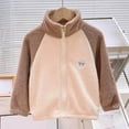 thumbnail image 4 of SuTry Girls Solid Color Long Sleeve Jacket Windproof Warm Fleece-Lined Casual Fall Winter Cozy Outerwear for Everyday Coat for Kids 3-17 Years(Coffee,5-6 Years), 4 of 5