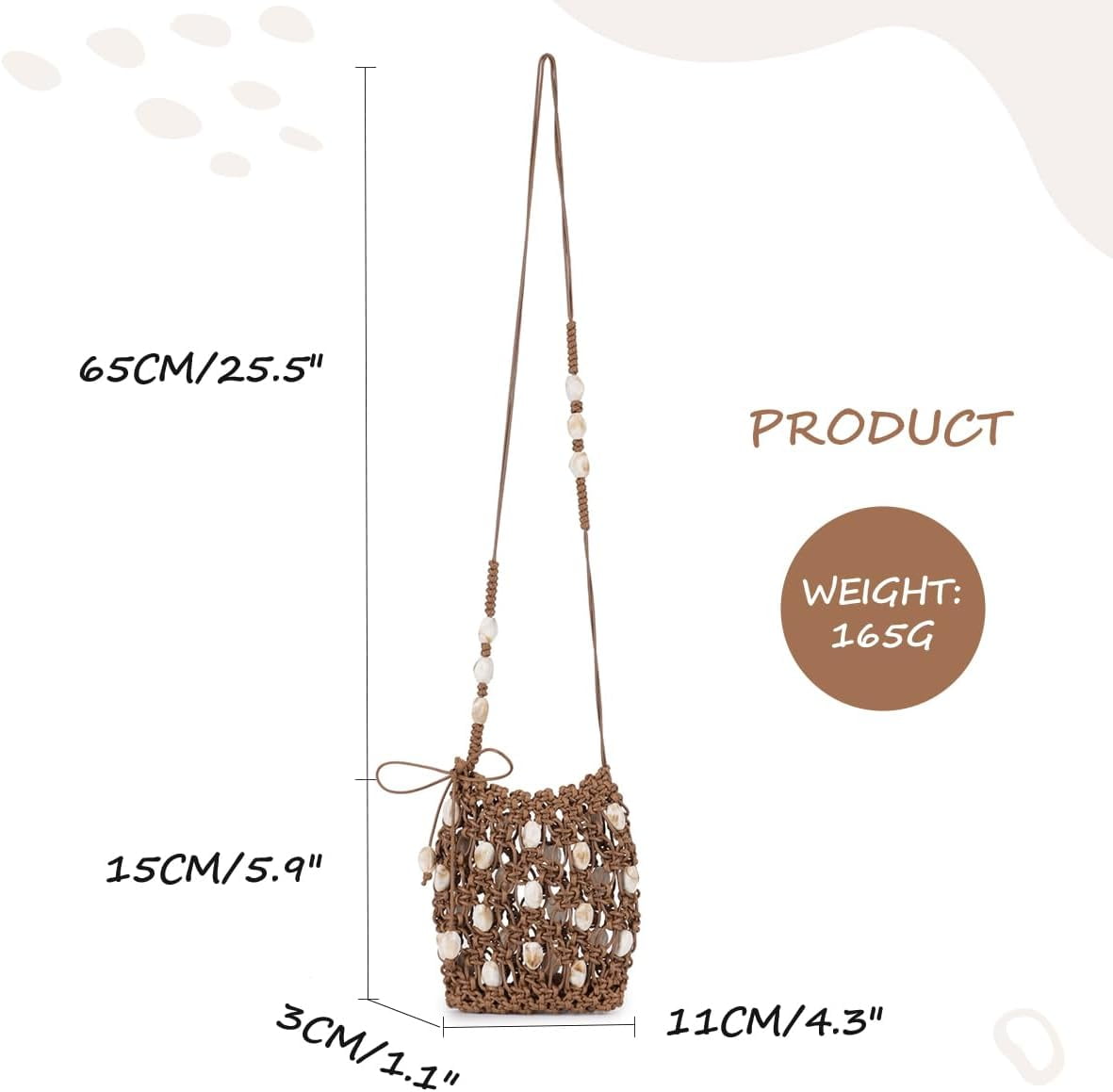 Women’s Boho Beaded Crochet Crossbody Phone Bag Lightweight Small Shoulder Purse with Adjustable Strap