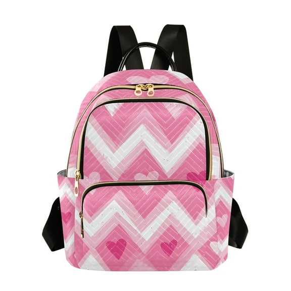 FORMRS Mini Backpack Purse for Women Quilted Travel Daypack Casual Shoulder Bag, Heart Geometric