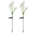 thumbnail image 1 of Lámpara de jardín forma de flor Lámpara de césped al aire libre colorida luz solar decorativa LED, blanco 2pcs Vogacara HA002386-01, 1 of 7