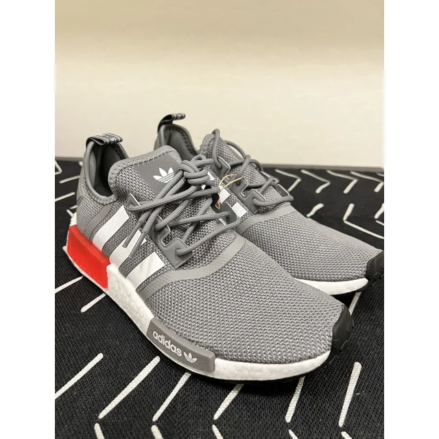 Ad-id-as NMD R1 Grey White Red Boost Sneakers Shoes GY4874 Men's Size 9.5