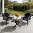 thumbnail image 6 of Outdoor Patio Cushion Covers 4 Pack Geometric Greek Key Design Patio Chair Cushion Covers with Ties and Zipper Black Waterproof Outdoor Seat Cushion Covers for Patio Furniture 22"x22", 6 of 9