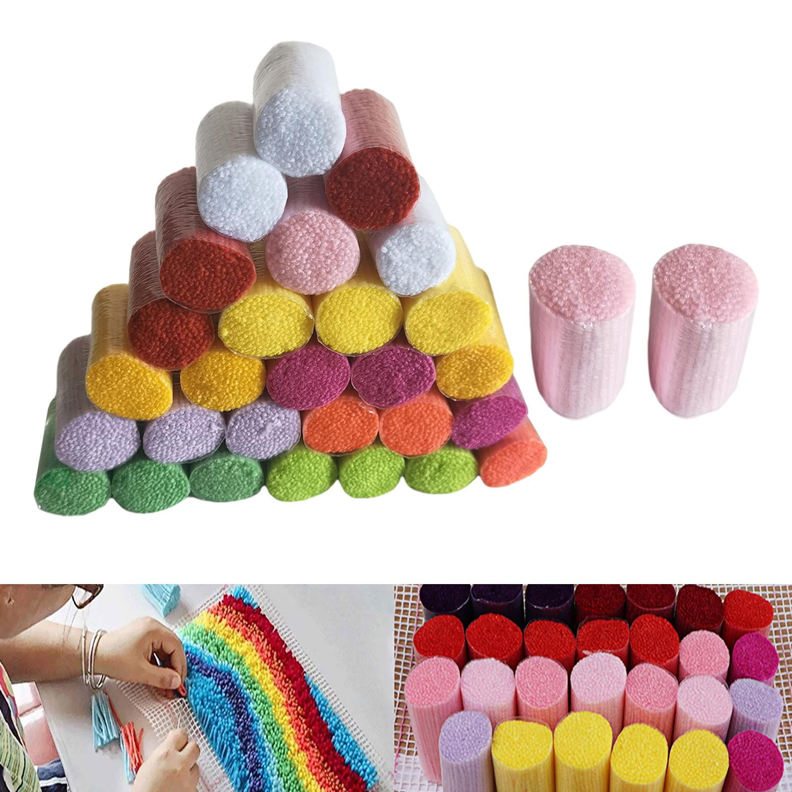30pcs Latch Hook Rug Yarn Kits Rug Sewing Set Multicolor Yarn Bundles, DIY Home Type 2