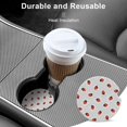 thumbnail image 5 of Car Coasters 2 Pack Stone Car Cup Holder Cute Strawberry Striped Absorbent Drink Car Coaster Ceramic Set Small 2.56 inch Cup Coasters, 5 of 7