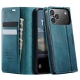thumbnail image 2 of CaseMe Calf Leather Lining Microfibre Wallet Case For iPhone 18 Pro Max 6.9-inch with RFID Blocking,Magnetic Closure,Card Slots,Cash Slot,Kickstand,Shockproof Flip Folio Protective Phone Case,Blue, 2 of 13