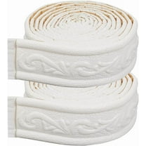 180" x 2" White 3D Peel Stick Foam Molding Trim Self Adhesive Stick Flexible Sticky Wall Edging Lines Baseboard Wall Base Moulding Trim for Wallpaper Border Mirror Border Hotel DIY Decor