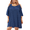 3703CC-Kimono Dress Blue, variant on Plus Size Dress For Women Solid Crew Neck Dress Hot Pink Kimono Off Shoulder Dress Split Sleeves Dress Casual Loose Fits Dress For Summer XL 14W 16W