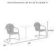 thumbnail image 6 of Crosley Furniture Tulip 3 Piece Metal Outdoor Bistro Set in Pastel Pink, 6 of 8