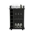thumbnail image 3 of Oak Bar Cart With Locking , Glass Door, Two Shelves, Six Liquor Bottles Space For Storing Beverages Four And Lock, Inside Keeping Drinks, 3 of 3